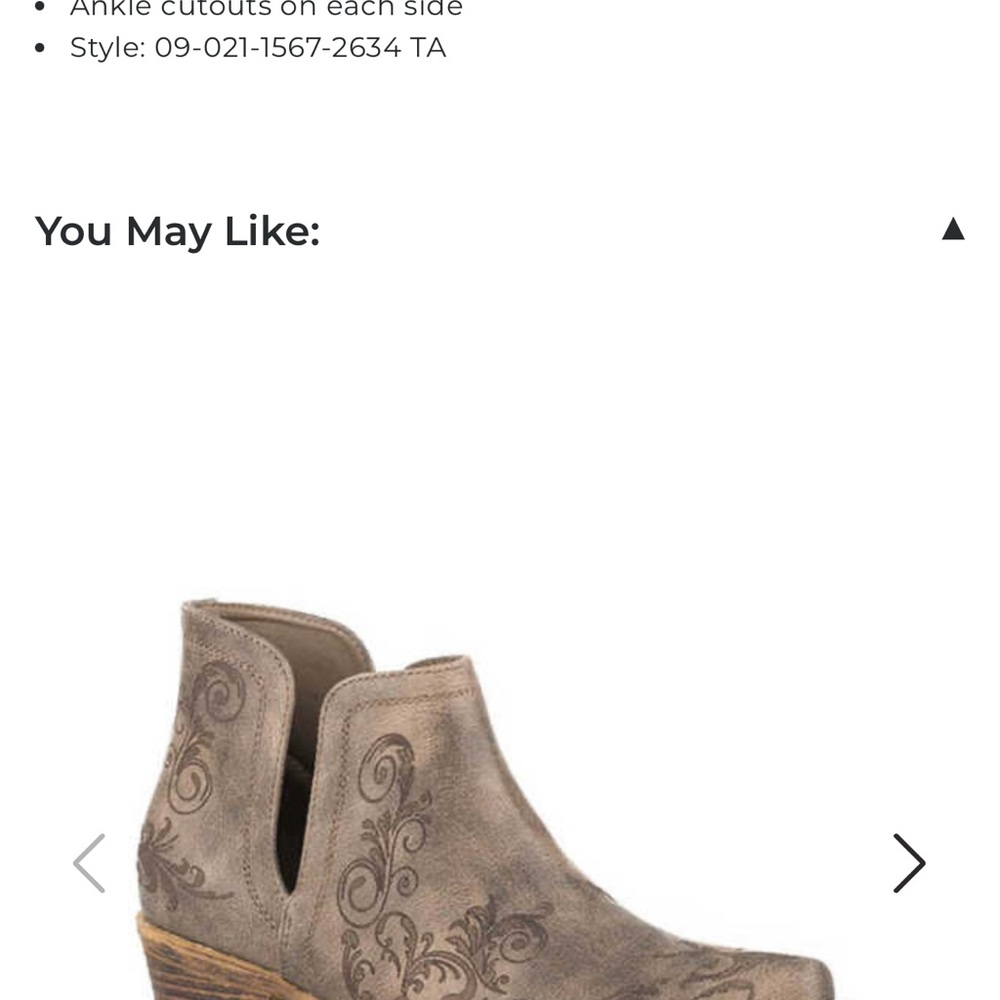Roper Tan Ankle Booties with Cutout Design